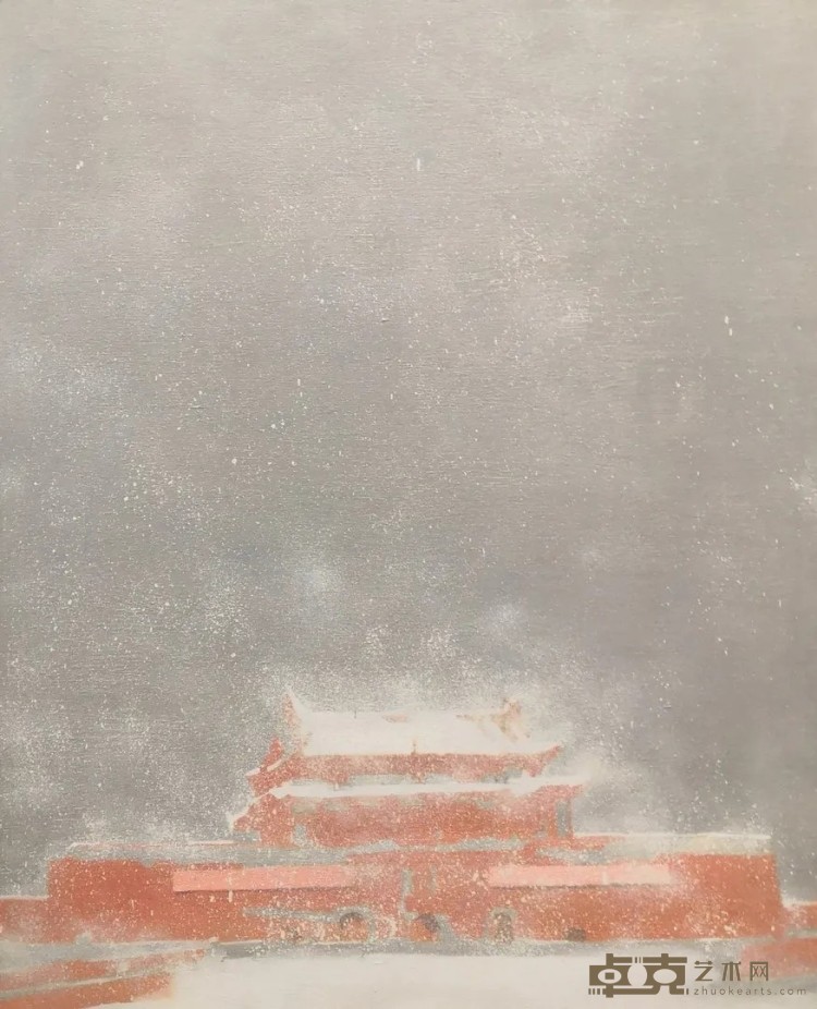 《天安门》 李鹏 100x100cm 2008年 布面油画