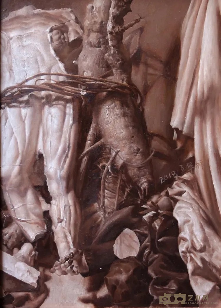 《向后的实验8号》 王华祥 50x70cm 2017年 布面油画