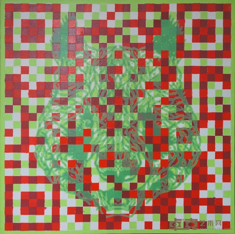 《新童话故事·熊》 周虹 90x90cm 2017年 布面丙烯