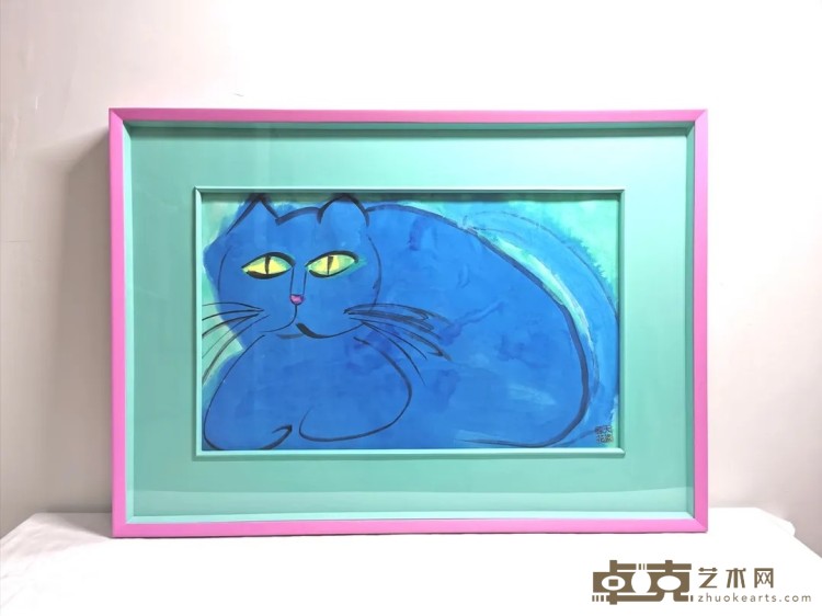 《蓝猫》装框 丁雄泉
