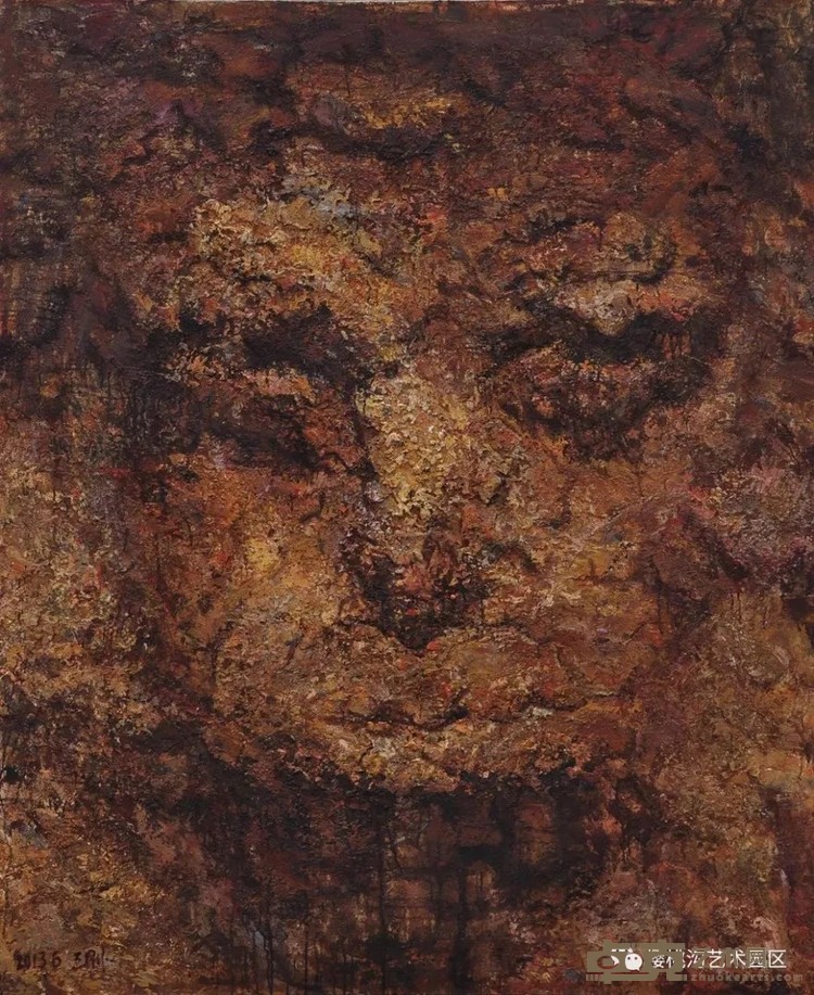 《“老万头像”系列-1》 王刚 180x220cm 2020年 综合材料