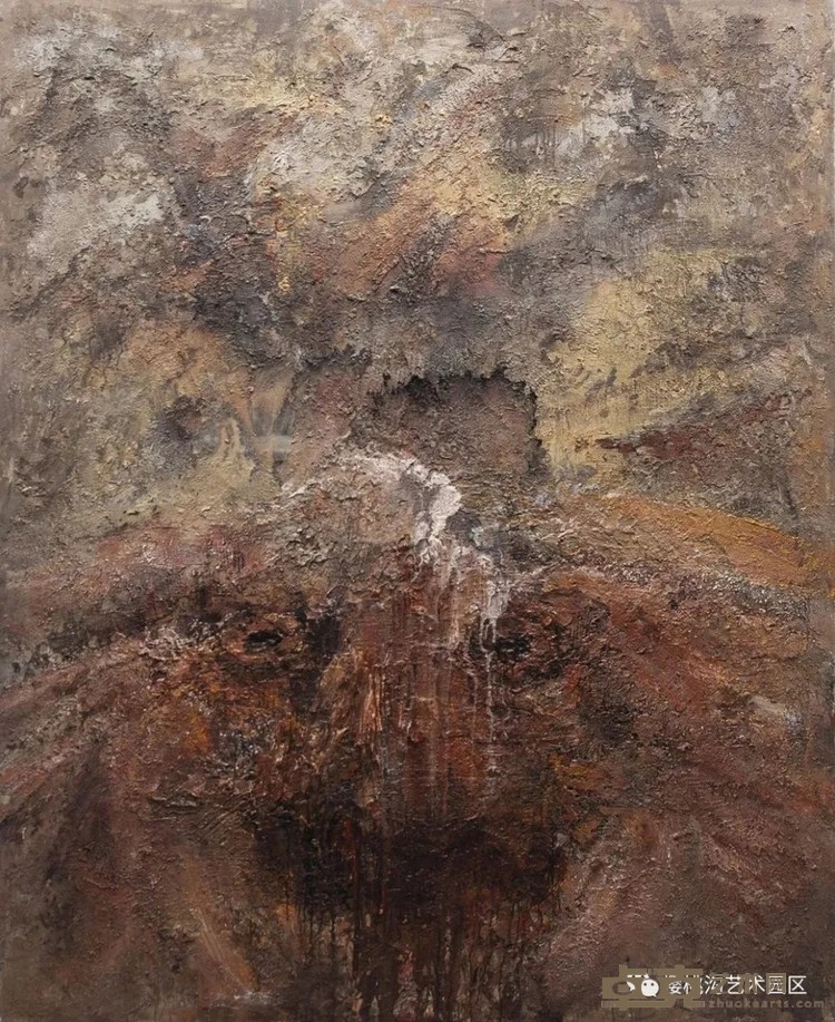 《“老万头像”系列-3》 王刚 180x220cm 2020年 综合材料