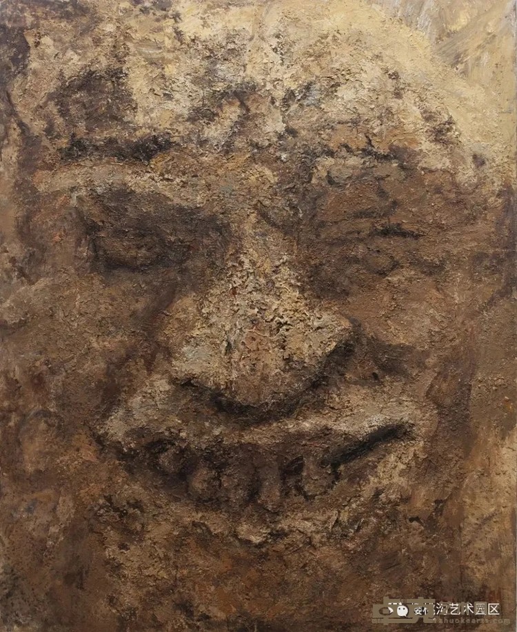 《“老万头像”系列-4》 王刚 180x220cm 2020年 综合材料