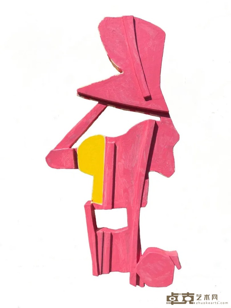 《无题》 闫博 242x122x14cm 2020年 木板上混合媒介
