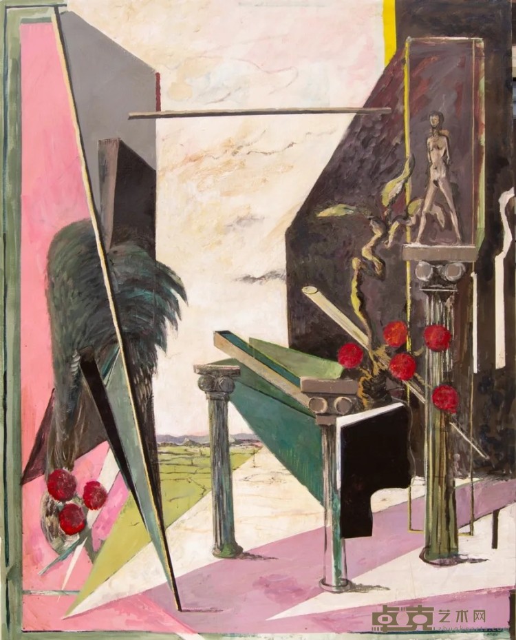 《三个柱子》 雷米·艾融 130×162cm 2019年 布面油画