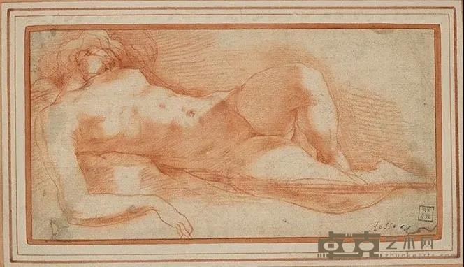《睡梦中的裸女》 罗素·菲伦蒂诺（1494—1540） 约1530至1540年 红垩