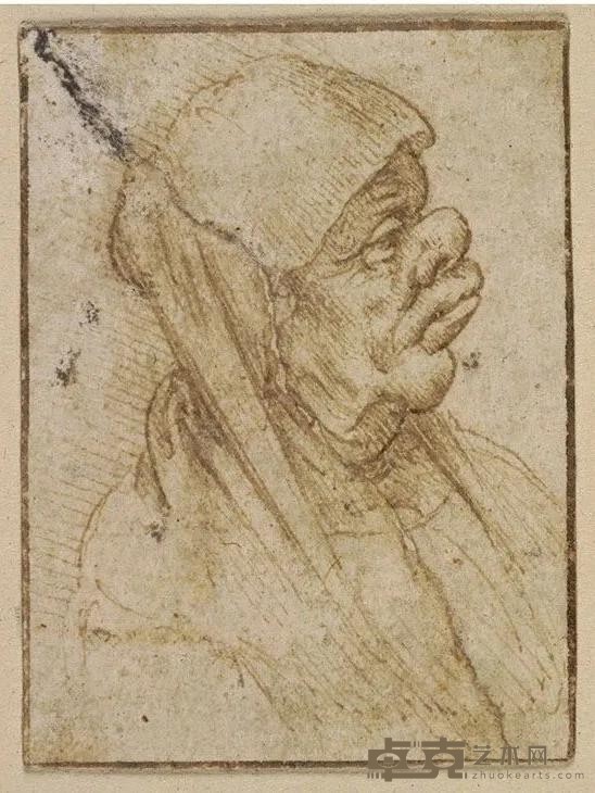 《老年女子漫画像》 列奥纳多·达·芬奇（1452—1519） 1482至1499年 硬笔棕墨