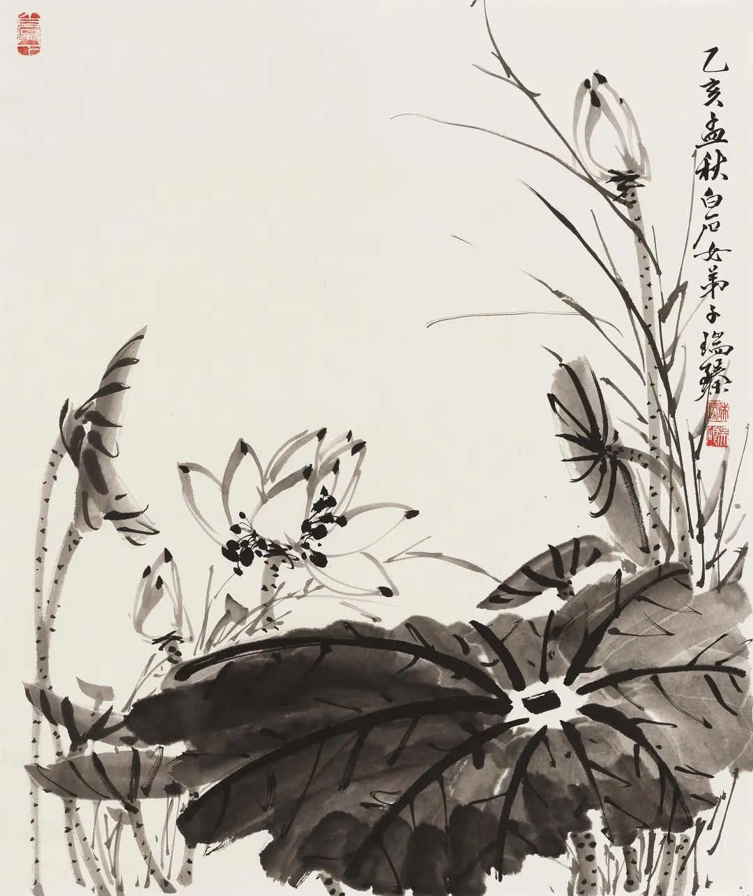 吴瑞臻 墨荷 83×70cm 说明 1.此作品由画家家属友情提供 2.