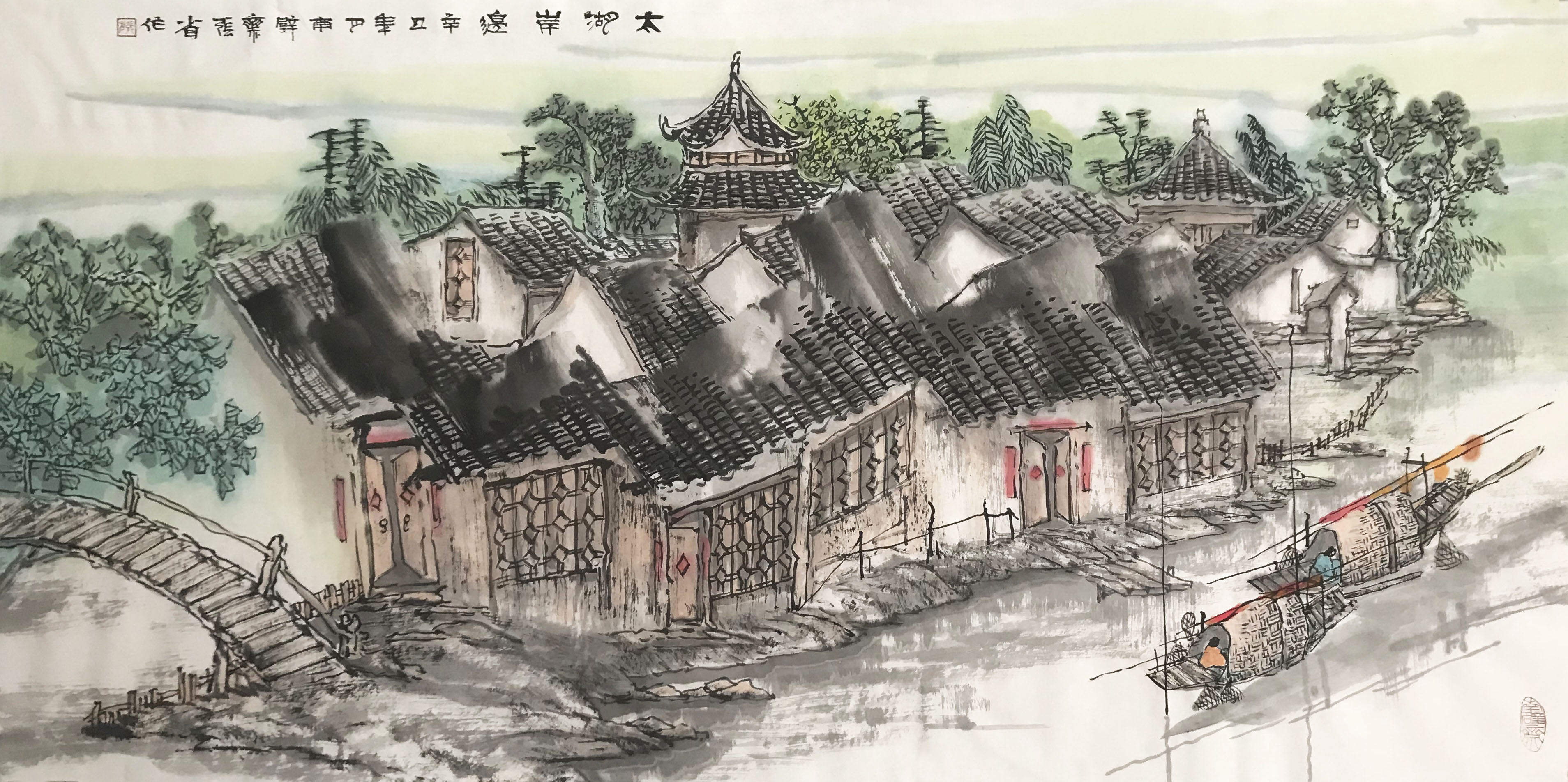 太湖岸边136X68CM136X68CM