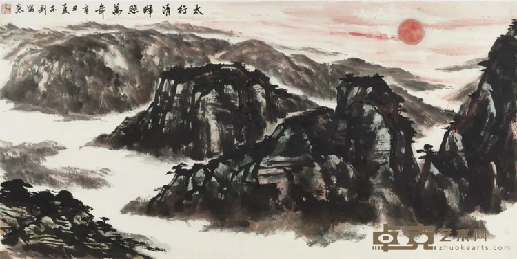 《太行清辉照万年》 覃志刚 138×68cm 2021年