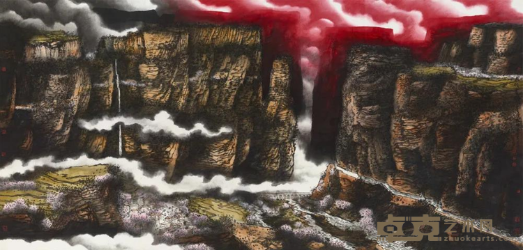 《太行霞辉》 陈平 200×400cm 2020年