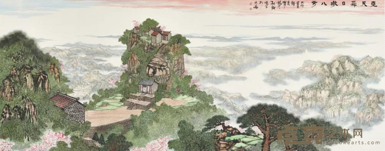 《尧天舜日瞰八方》 彭利铭 144×367cm 2021年