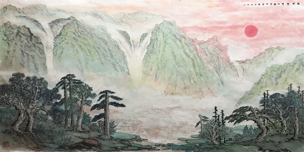旭日东升240X120CM