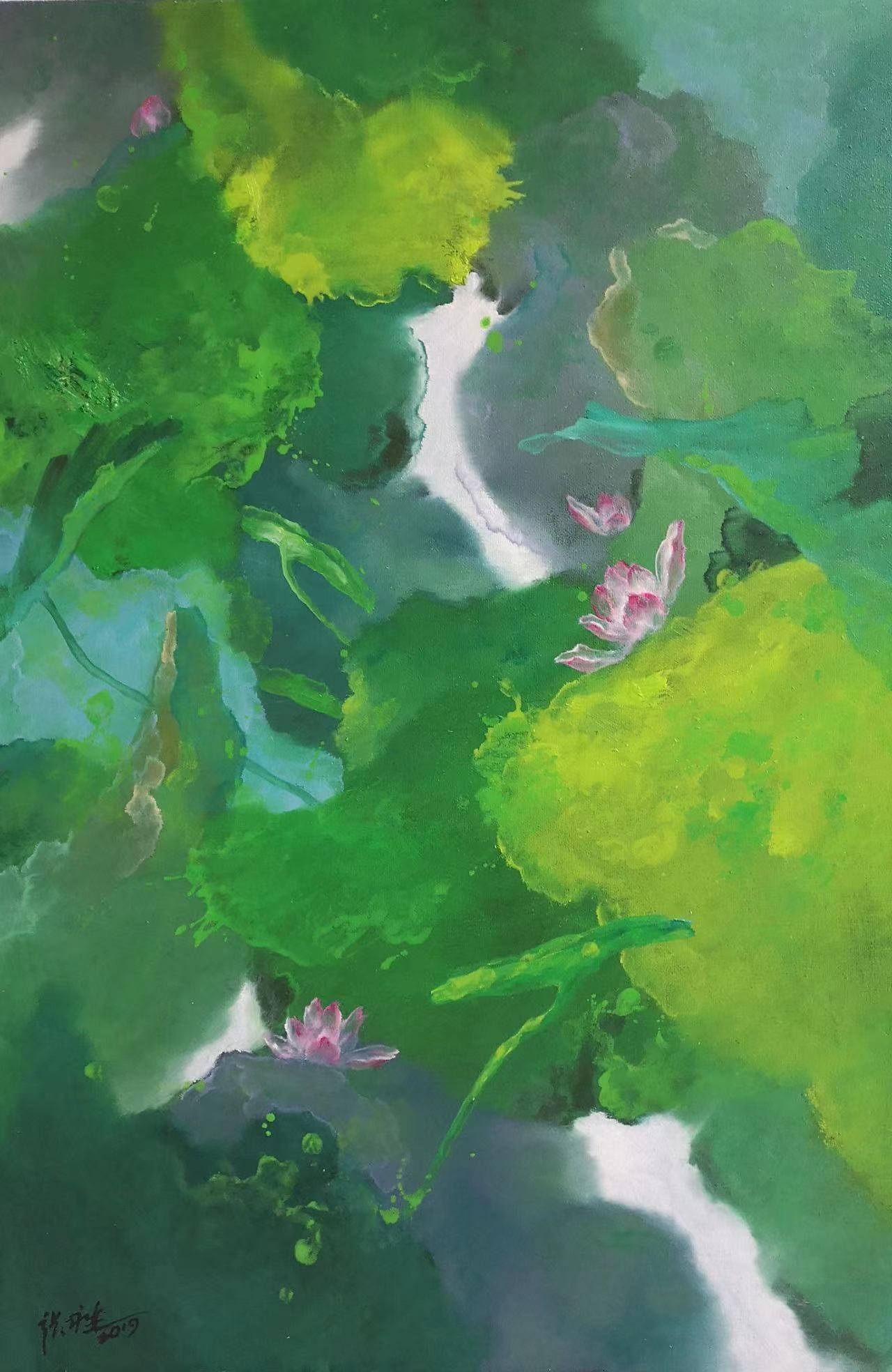 《荷气》90Ｘ60cm