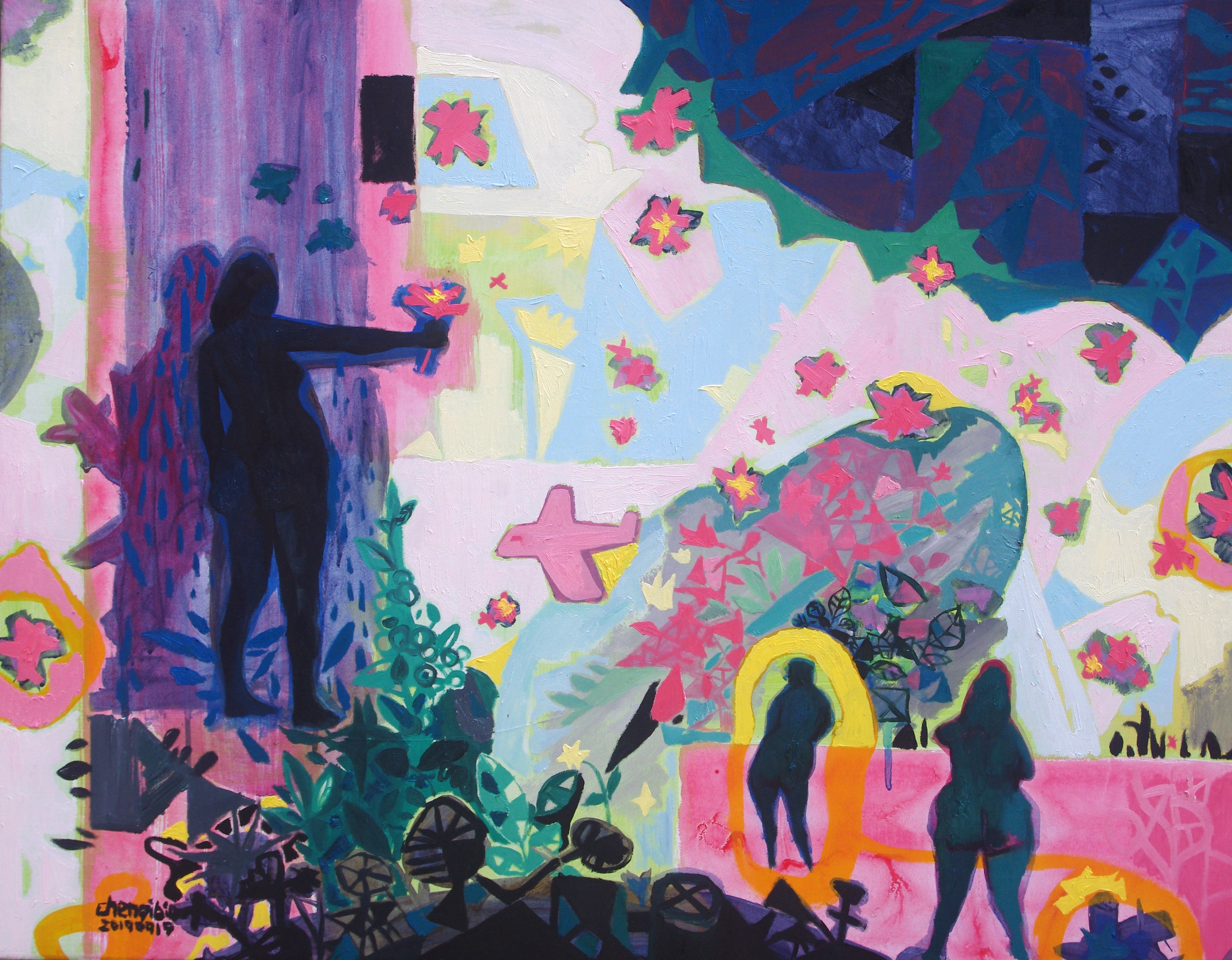 送你一朵美丽的花90x70cm