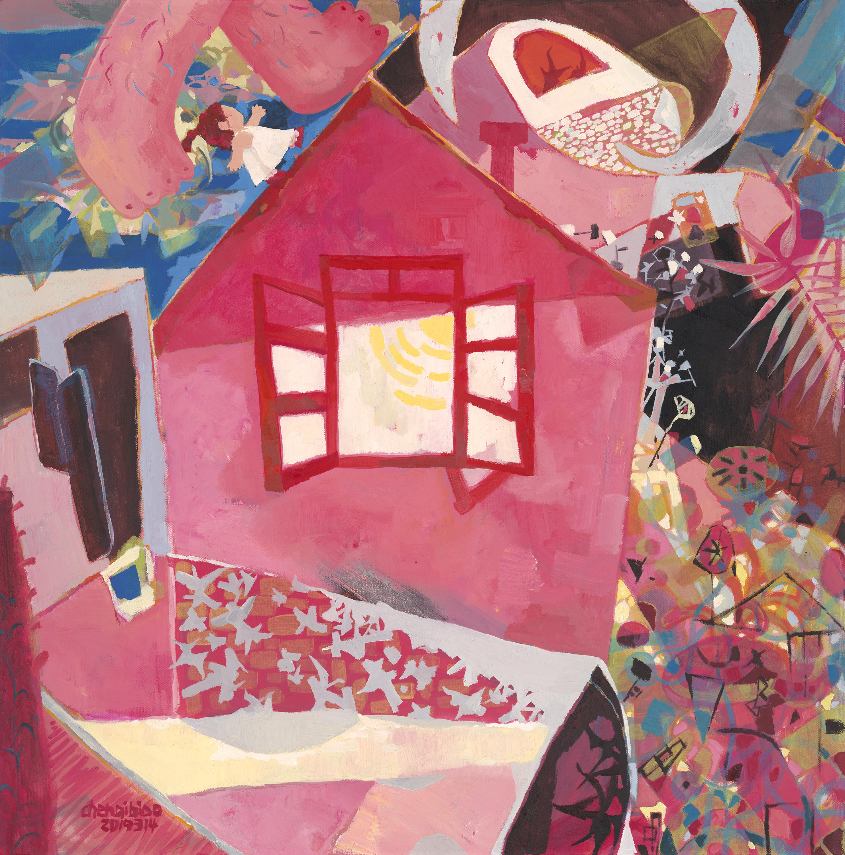 散步80x80cm