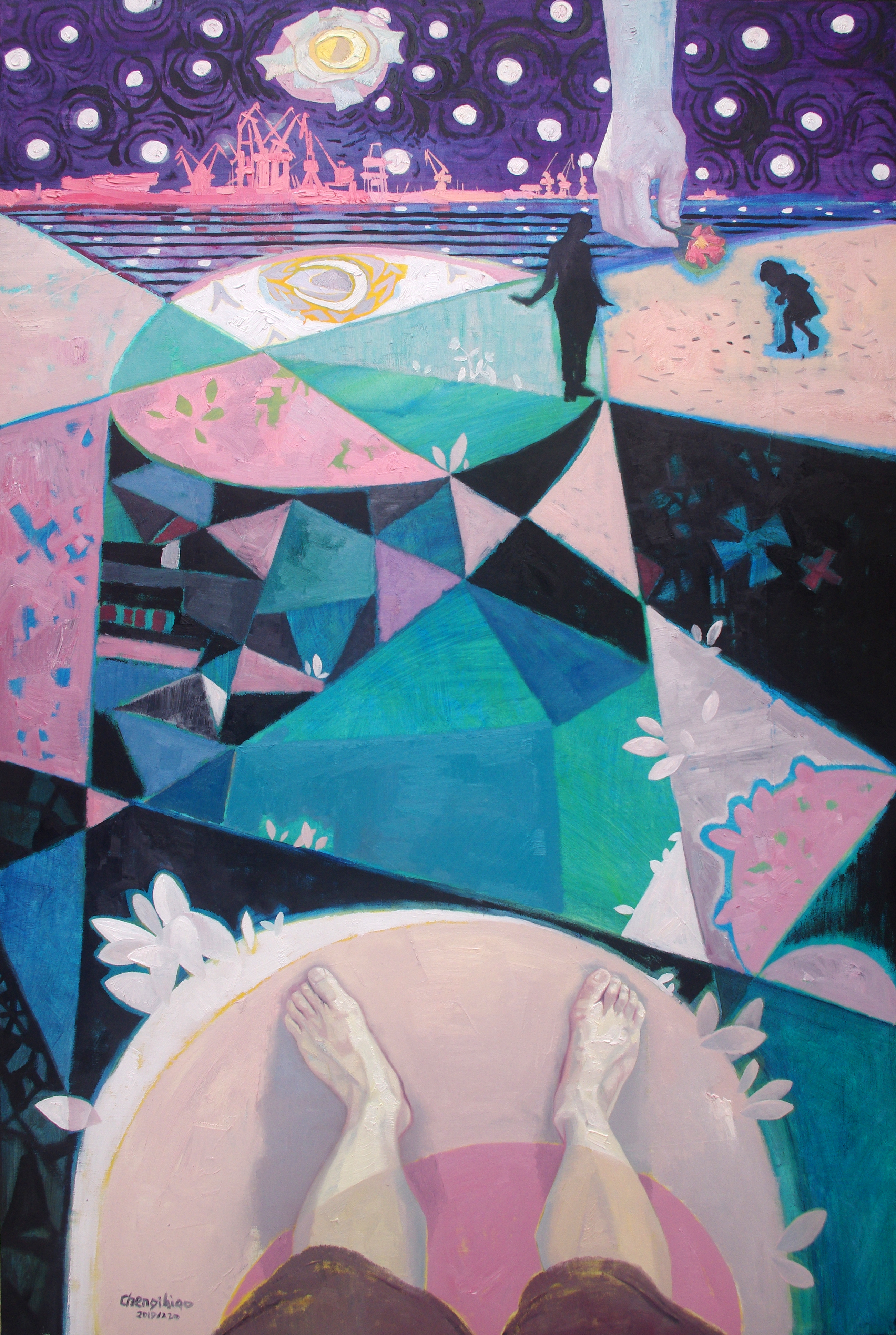 在地角捡贝壳80x120cm