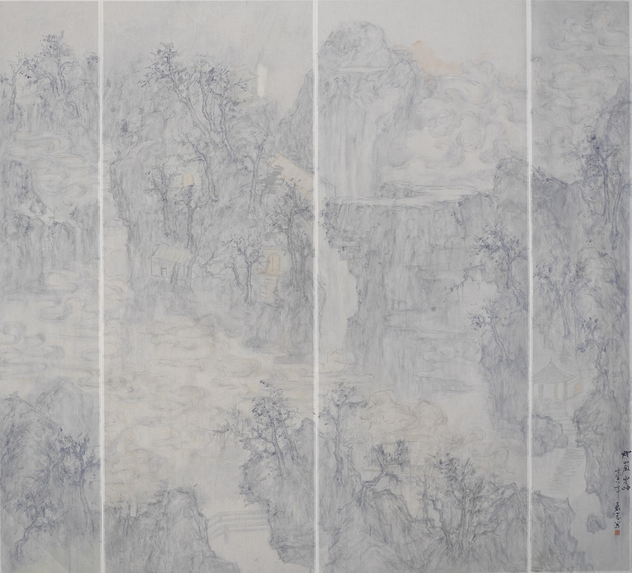 4烟岚云岫-张嘉蕙-中国画-180 x195cm-2022年-中国