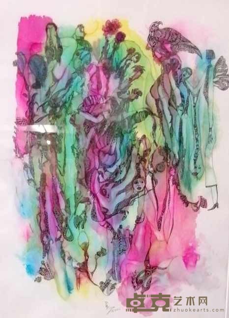 15 帕尔维兹·德赫拉尼《狂野的世界》，防水颜料墨水与酒精墨水、耐晒高科技纸张，73×93cm，2021年.jpg