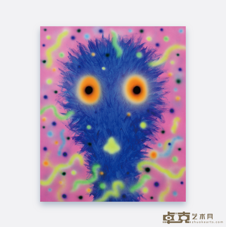 Untitled(Pink)，Vasken Mardikian, 2023，100x120cm，Acrylic and spray paint on canvas.png