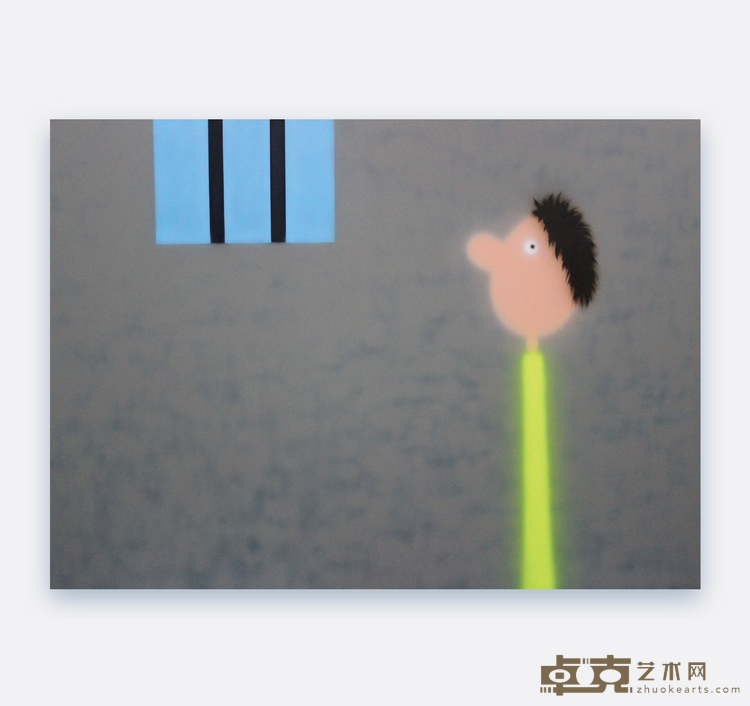 Untitled(Grey)，Vasken Mardikian, 2023，160x220cm，Acrylic and spray paint on canvas.png
