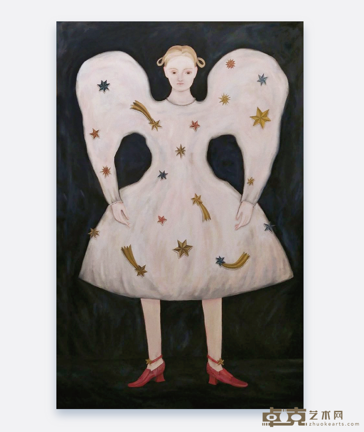 What to wear when you are over the moon but have no fears，Frida Wannerberger, 2021，Oil on canvas，160x100cm.png
