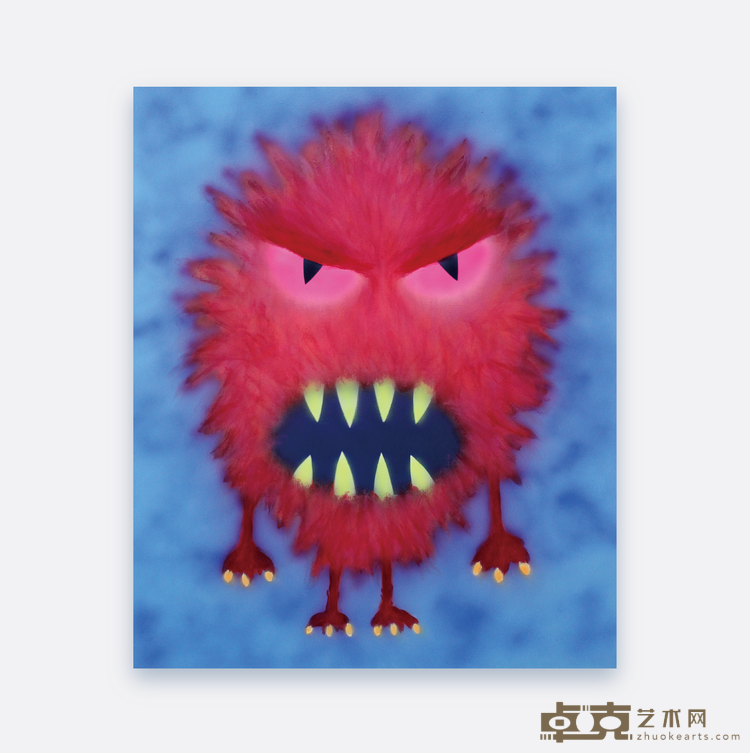 Untitled(Red)，Vasken Mardikian, 2023，100x120cm，Acrylic and spray paint on canvas.png