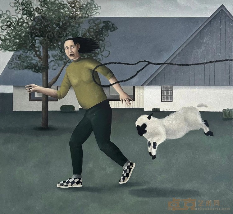 卫明辉，《牧羊人》，木板油画，120 × 130 cm，2023.jpg
