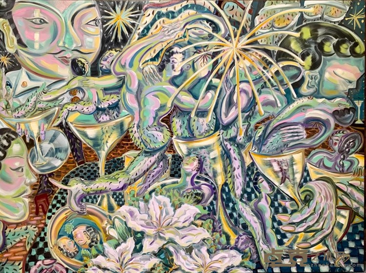 赵叶思宇，《鸡尾酒会》，布面油画，180 × 244 cm，2023.jpg