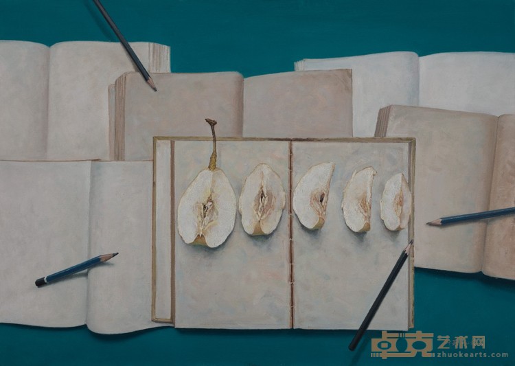 《分梨研讨会 Seminar of Split the Pear》布面油画 Oil on canvas 80×60cm 2023.jpg