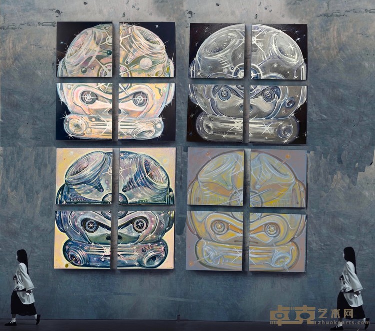 7 刘清路《宇航员-重力势能系列》，布面油画，丙烯、喷漆，320×320cm，2022年.jpg