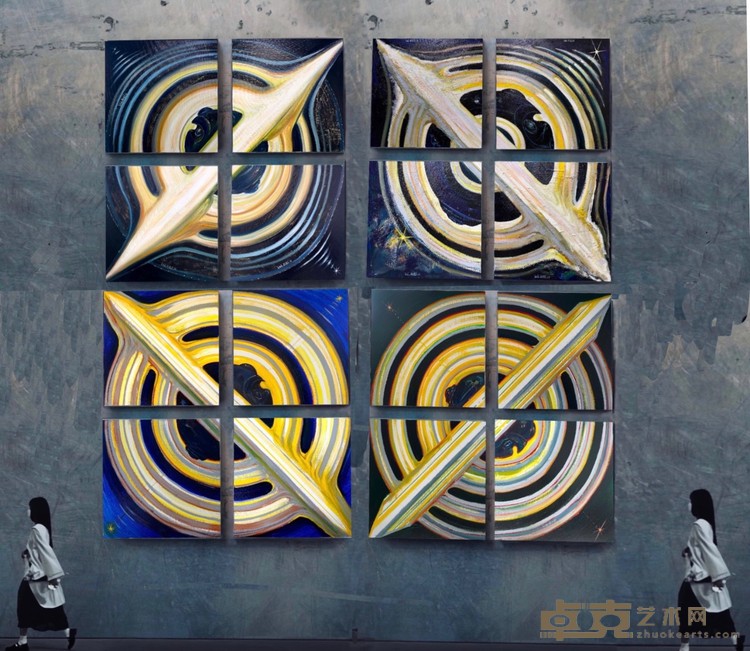 6 刘清路《宇航员-黑洞系列》，布面油画，丙烯、喷漆，320×320cm，2022年.jpg