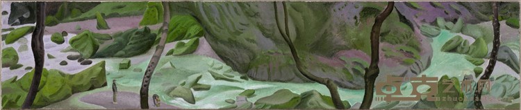 《溪山·行旅》，布面油画，25 × 120 cm，2023.jpg