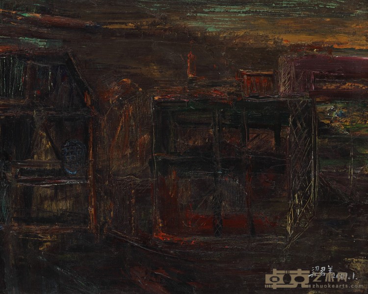 21-1梁群《老城区》，油画，布面油彩，40×50cm，2001年 .jpg