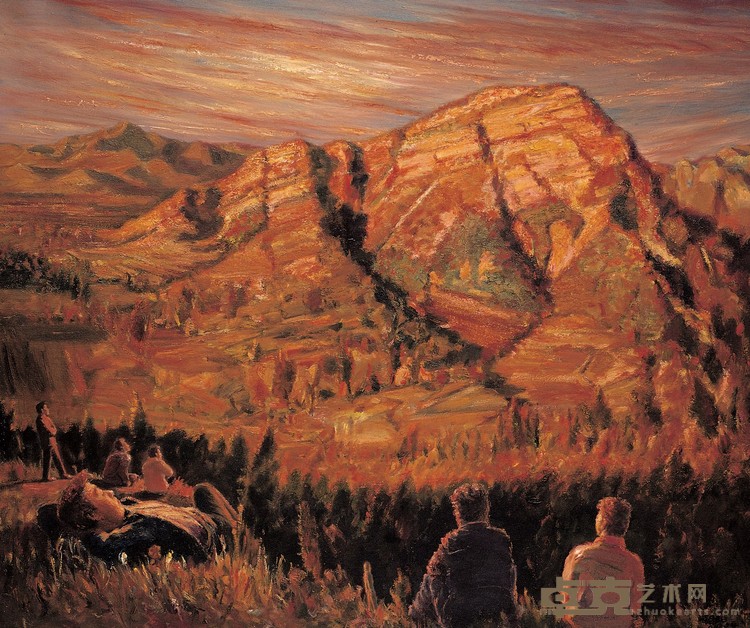 47-1尹朝阳《夕阳》，复制品，80×100cm，1995年.jpg