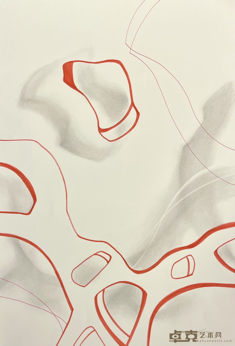 杨舜 Yang Shun《映 Reflecting》纸本综合材料 Mixed media on paper 50x70cm 2023