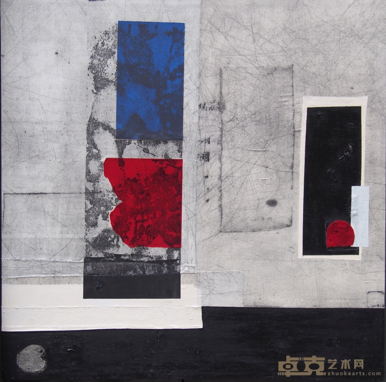 Rosa Solano《结构与基础 Constructions with Essence》布面综合材料 Mixed media on canvas 115x115cm 2018