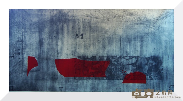 Rosa Solano《旅程与梦想 Journeys and Dreams》蚀刻版画与拼贴（独版） Etiching drypoint with collage_single edition_ 225x125cm 2018