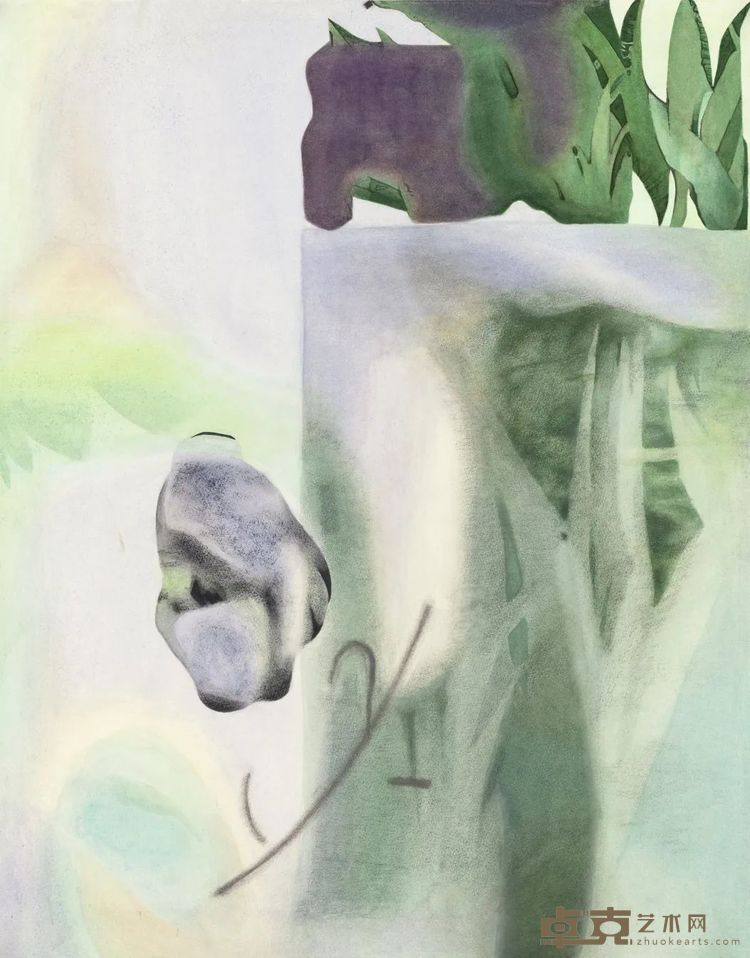 鹅掌, 75x60cm, 纸上丙烯/色粉/彩铅,2021