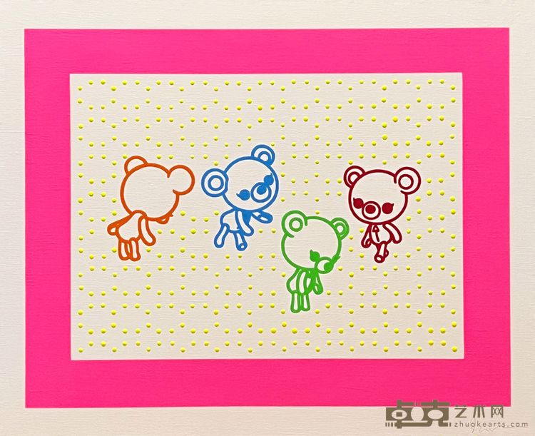 井口 真吾Shingo IGUCHI_IDENTITY IN PINK FRAME 粉色框架中的同一性_Acrylics on Canvas_65.2×53cm_2023