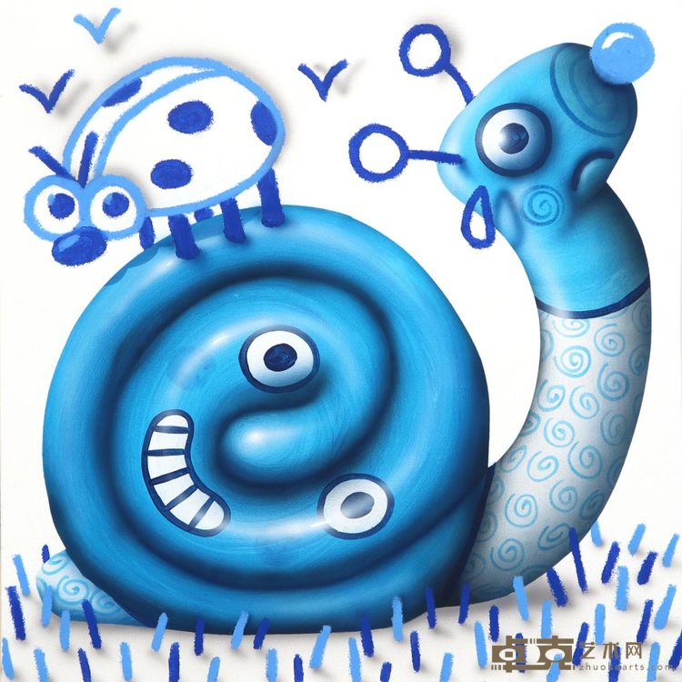 赛巴斯汀 · 休默顿《柔软中心》  59.5×59.5×4.0cm | 布面丙烯、油彩 | 2023