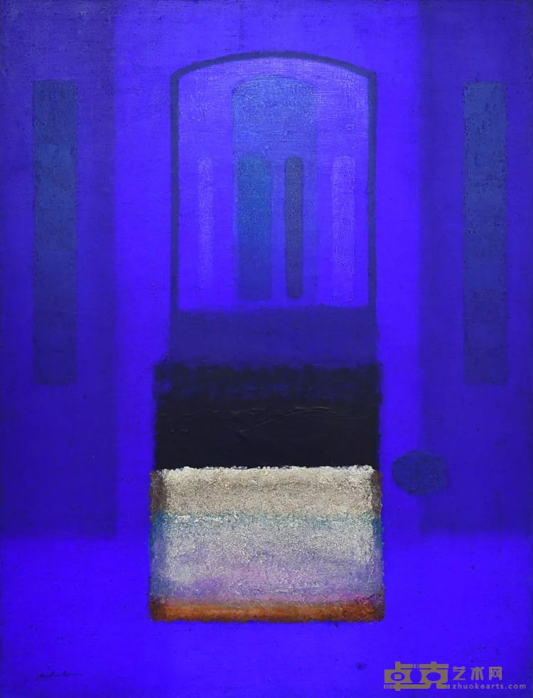猪熊克芳《蓝色 97年2月》  120.0x91.5cm | 板面丙烯 | 1997