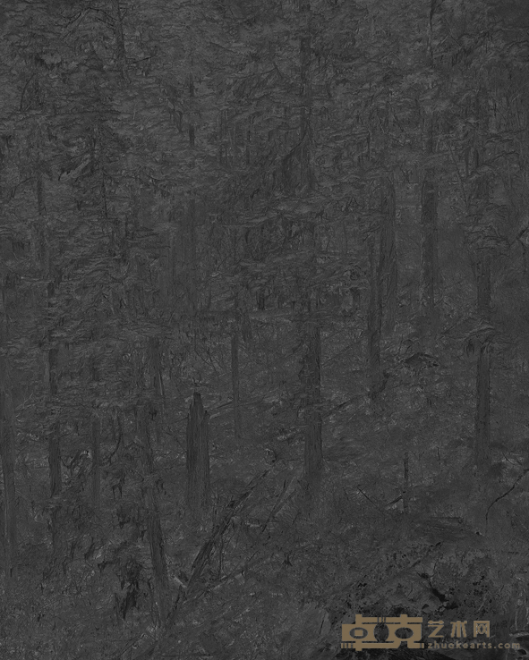 傅百林，玄林NO.9,Tree No.9,2022,水墨手工染色Chinese Ink,Paper Hand Dyeing,150x187.5cm.