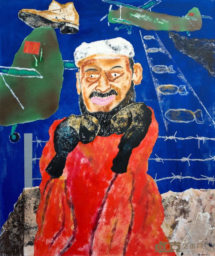 拳击之夜 2021 布面综合材料 100*120cm