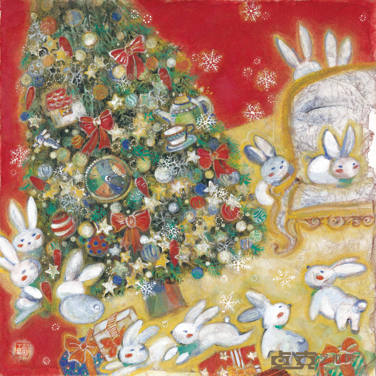 《欢乐颂 Ode to Joy》纸本重彩 Mineral color on paper 42x42cm 2021