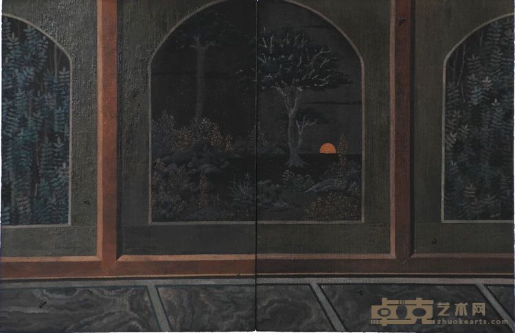 Il tempio flora，2023tempera on board 13×20cm