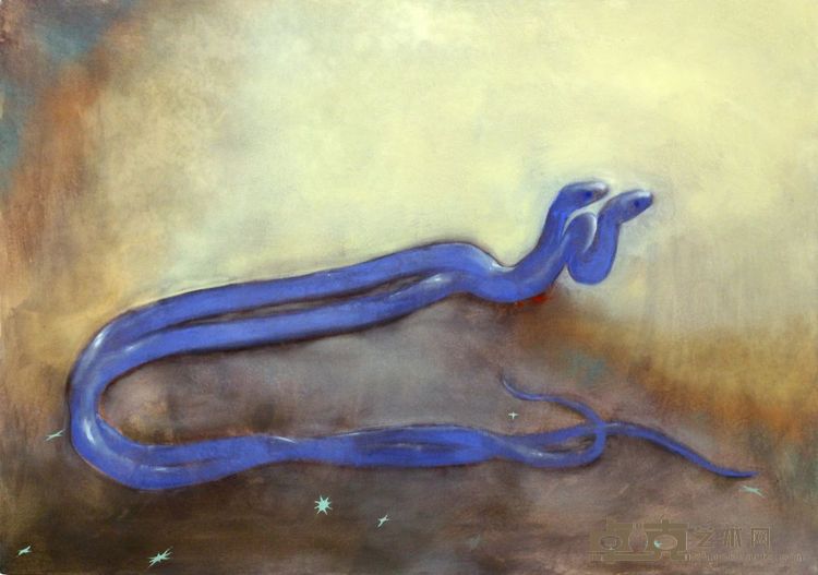 里卡多·阿尔比耶罗，《爱人》，2023，布面油彩和坦培拉，50 × 70 cm