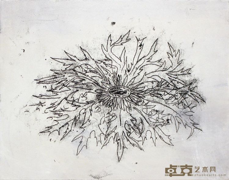 里卡多·阿尔比耶罗，《卡利娜》，2023，布面炭笔、色粉和蚀刻墨，50 × 70 cm