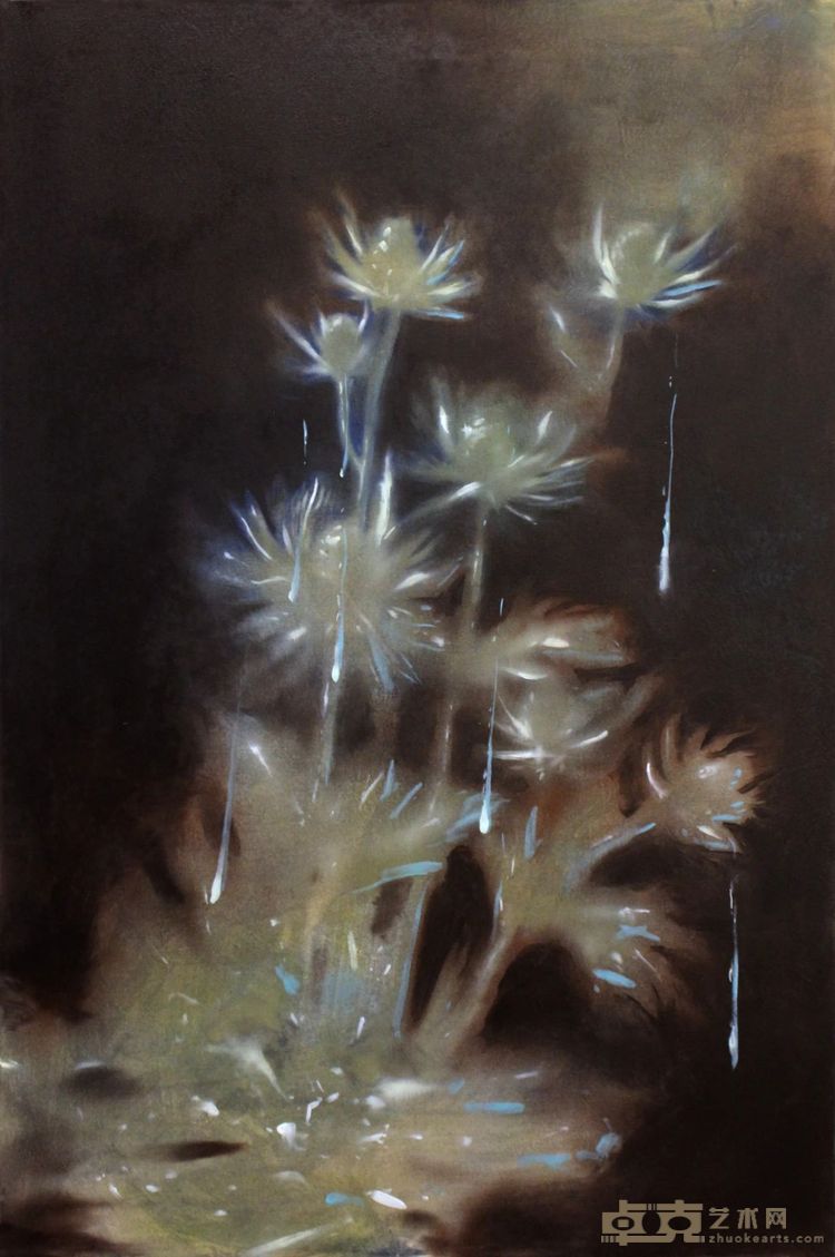 《哭蓟》，2023木板油彩和坦培拉90×60cm