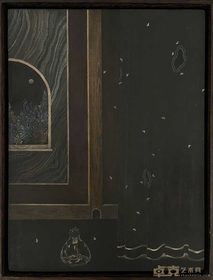 卜實，《玛瑙屋》，2023，木板水性坦培拉30×23cm